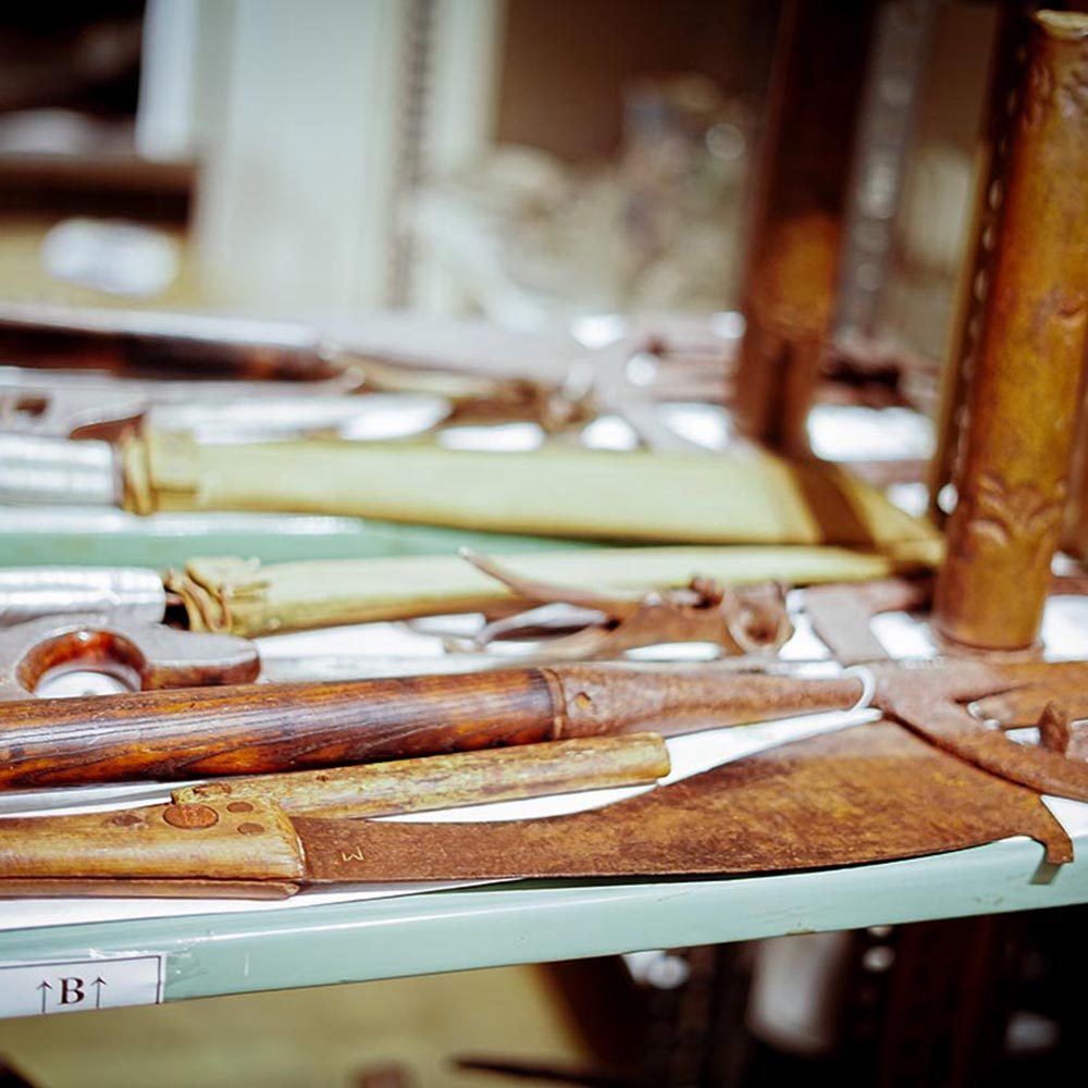 image of artefacts and antiques formerly in the Hale Aloha in Lahaina.